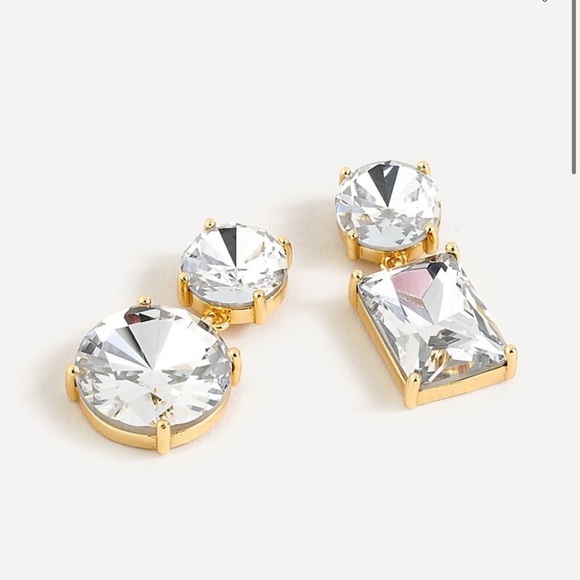 J. Crew Mismatched Crystal Drop Earrings - Picture 1 of 6